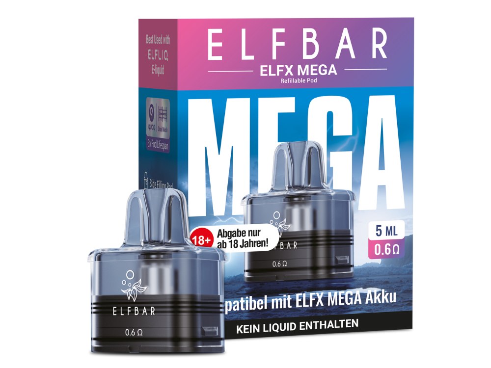 Elfbar - Elfx Mega Pod | 5 & 10 ml | 0.60 & 0.80 Ohm