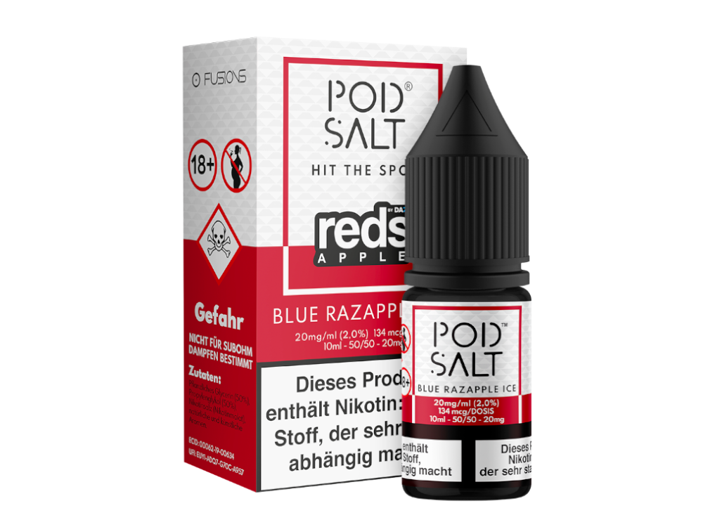 Pod Salt - Fusion - Blue Razapple Ice - Nikotinsalz Liquid