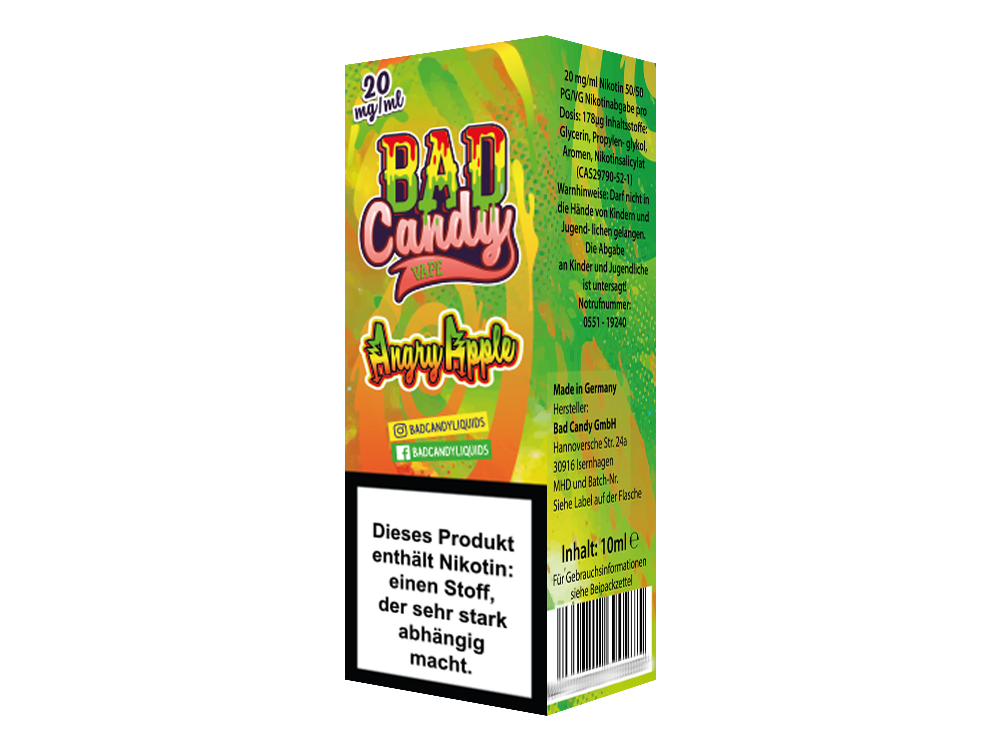Bad Candy Liquids - Angry Apple - Nikotinsalz Liquid - time4smoke