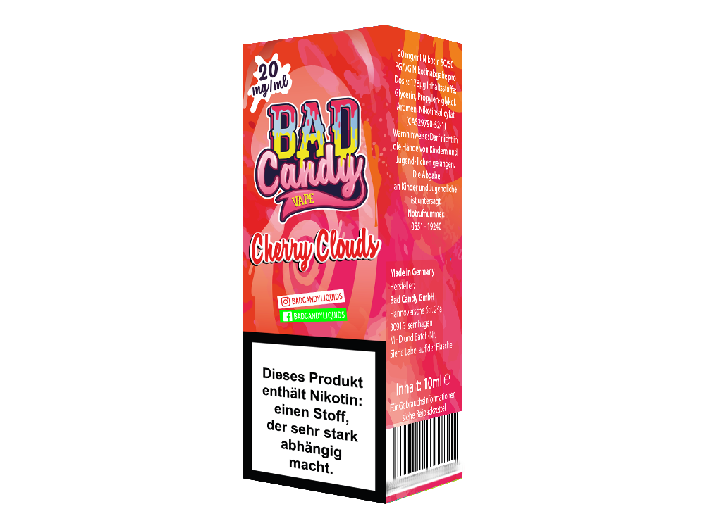 Bad Candy Liquids - Cherry Clouds - Nikotinsalz Liquid - time4smoke