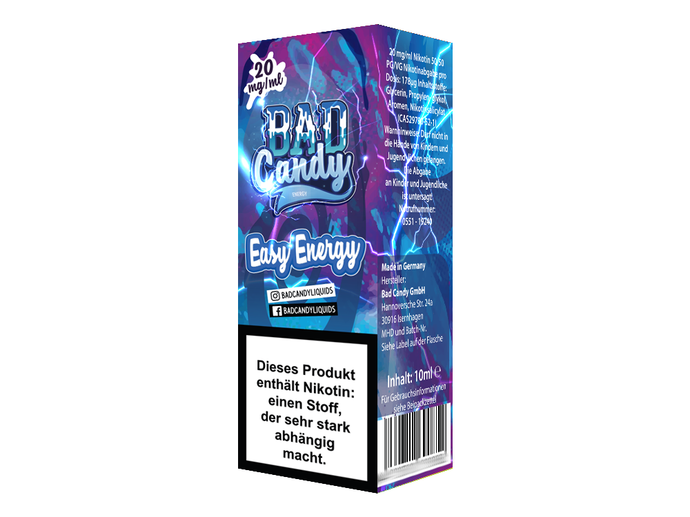 Bad Candy Liquids - Easy Energy - Nikotinsalz Liquid - time4smoke