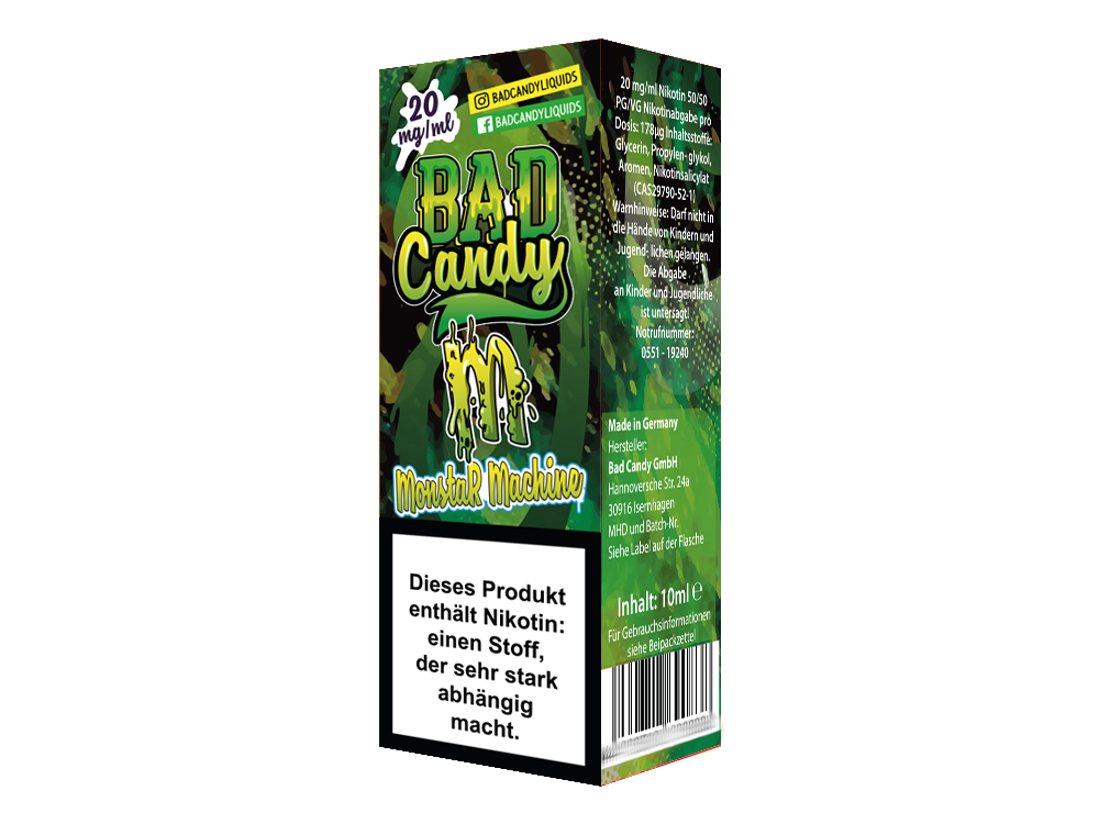 Bad Candy Liquids - Monstar Machine - Nikotinsalz Liquid - time4smoke