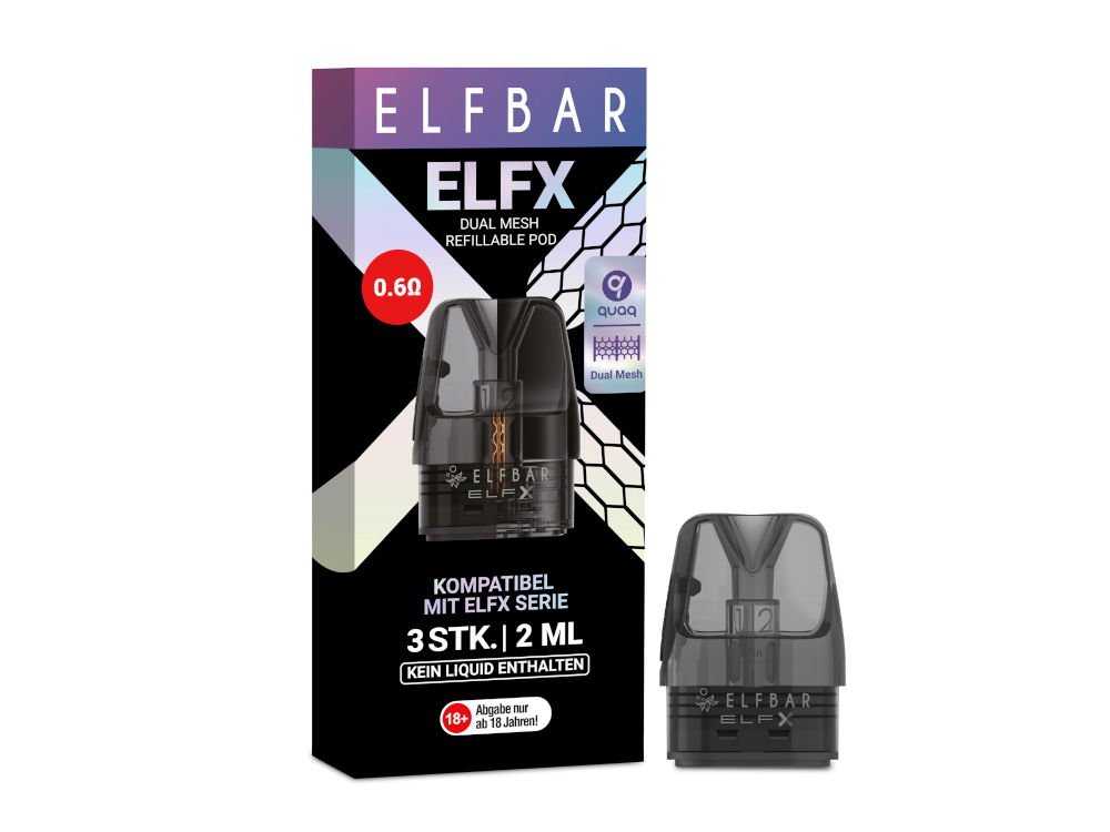 Elfbar - Elfx Pod 2 ml (0.6 / 0.8 Ohm) 3 Stück - time4smoke