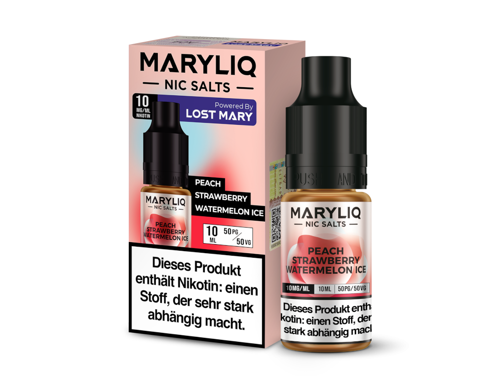 MARYLIQ - Peach Strawberry Watermelon Ice - Nikotinsalz Liquid