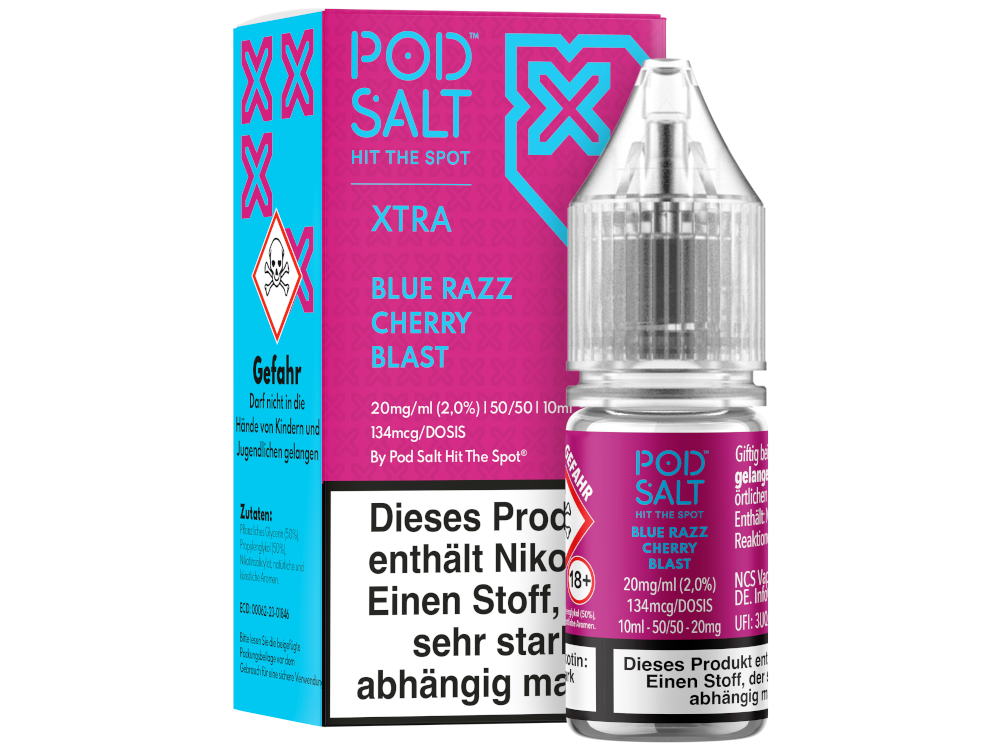 Pod Salt - XTRA - Blue Razz Cherry Blast - Nikotinsalz Liquid