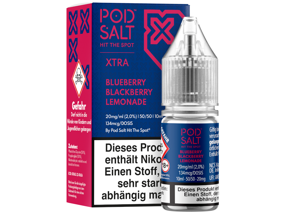 Pod Salt - XTRA - Blueberry Blackberry Lemonade - Nikotinsalz Liquid