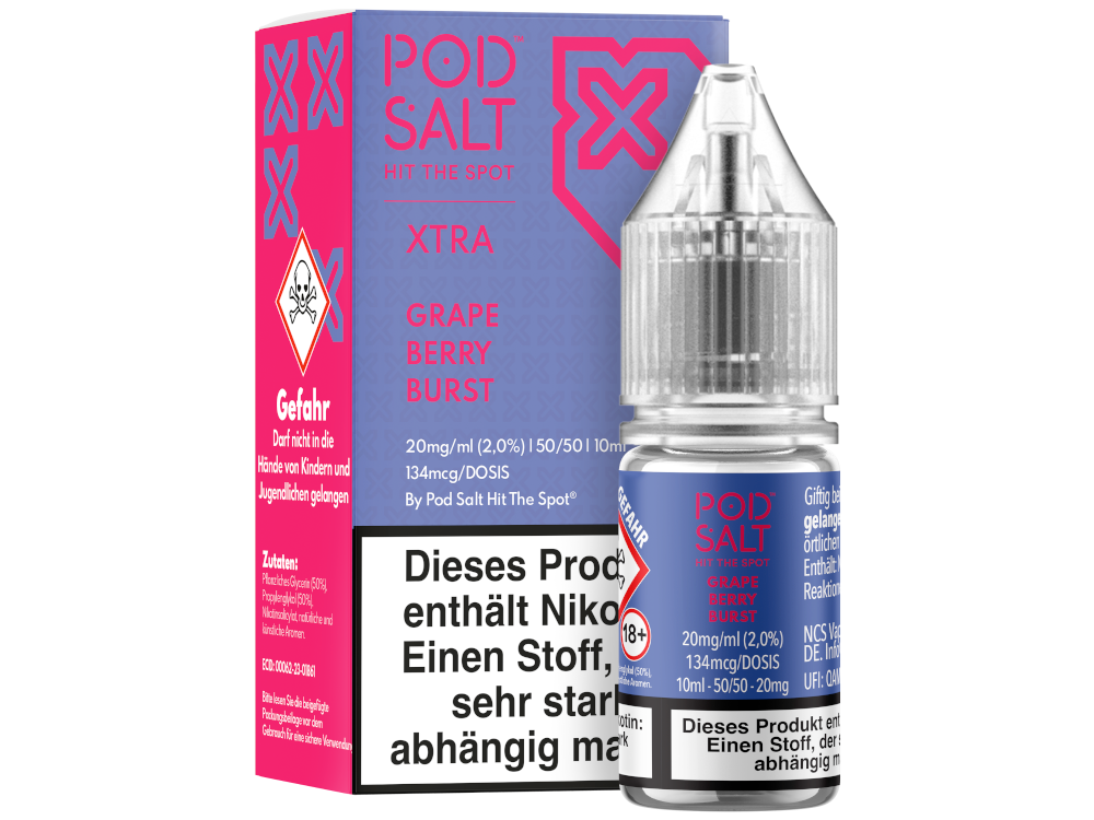 Pod Salt - XTRA - Grape Berry Burst - Nikotinsalz Liquid