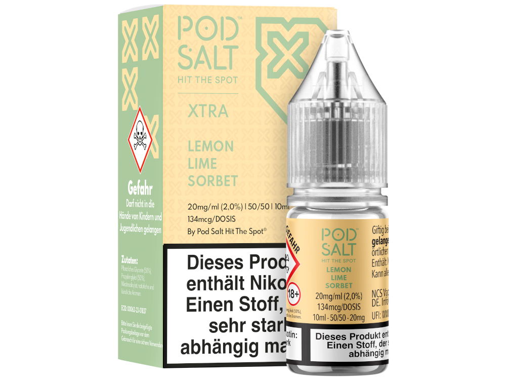 Pod Salt - XTRA - Lemon Lime Sorbet - Nikotinsalz Liquid