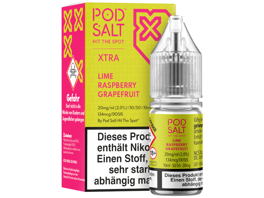 Pod Salt - XTRA - Lime Raspberry Grapefruit - Nikotinsalz Liquid