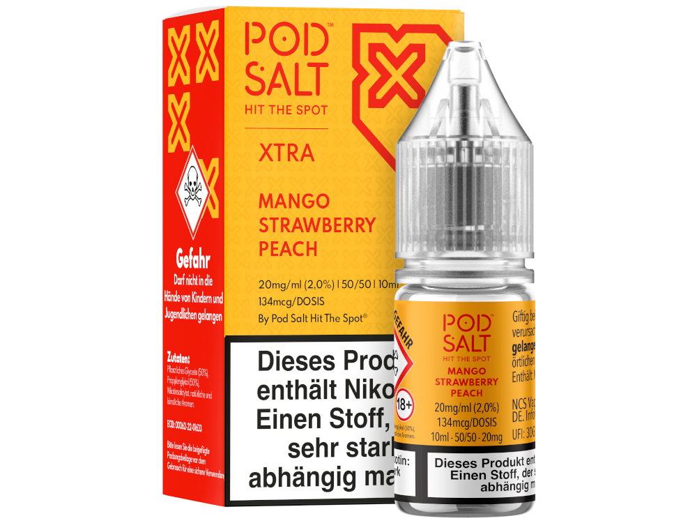 Pod Salt - XTRA - Mango Strawberry Peach - Nikotinsalz Liquid