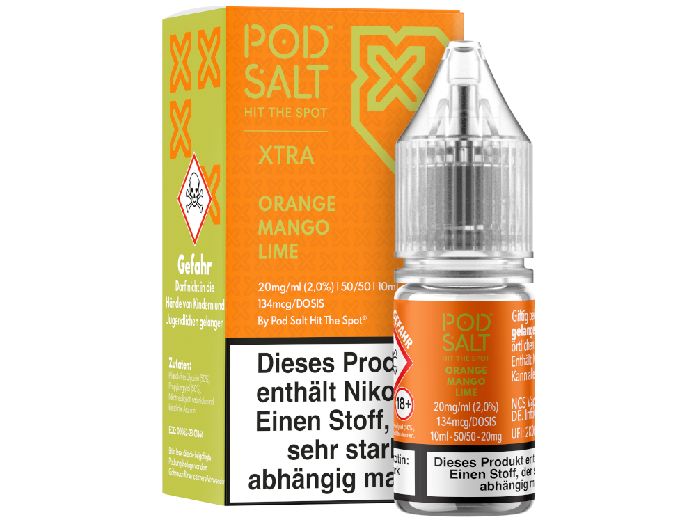 Pod Salt - XTRA - Orange Mango Lime - Nikotinsalz Liquid