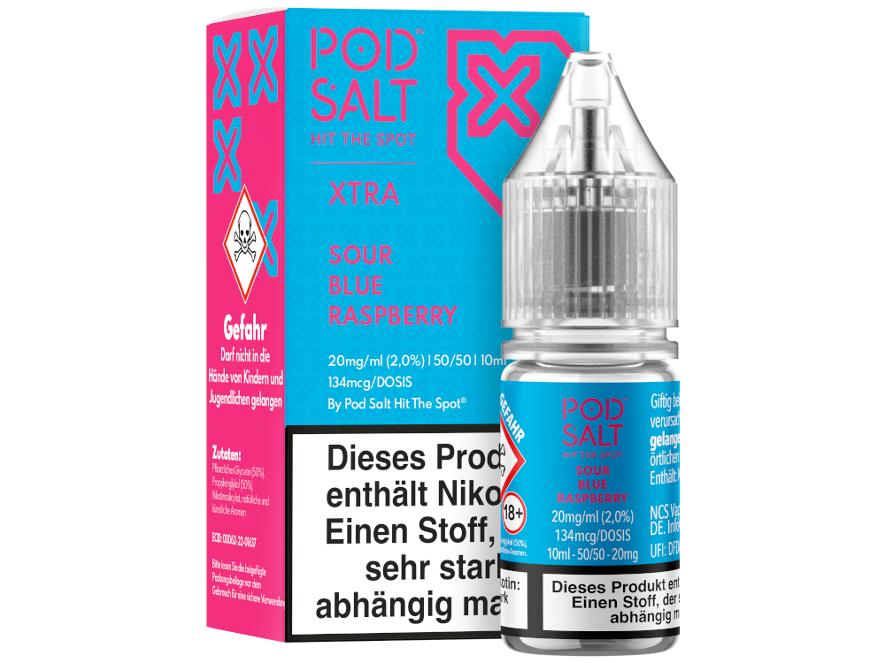 Pod Salt - XTRA - Sour Blue Raspberry - Nikotinsalz Liquid