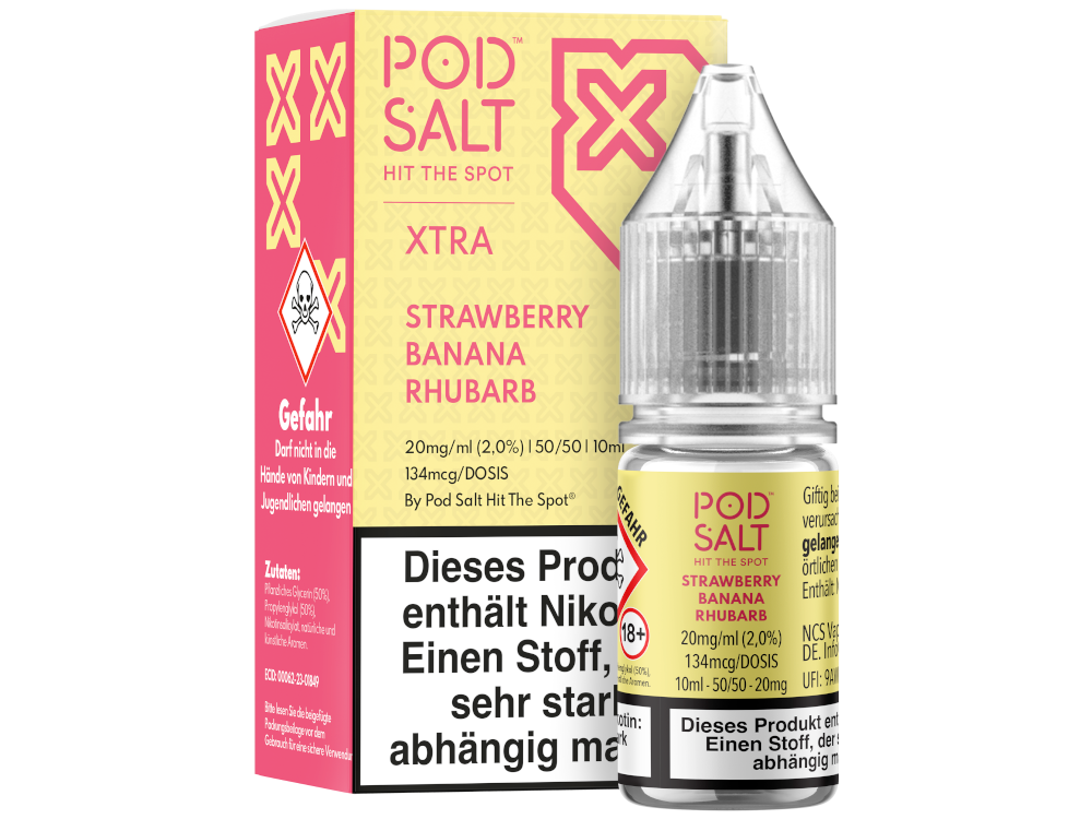 Pod Salt - XTRA - Strawberry Banana Rhubarb - Nikotinsalz Liquid