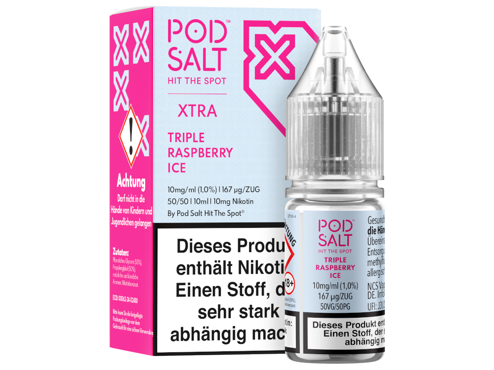 Pod Salt - XTRA - Triple Raspberry Ice - Nikotinsalz Liquid