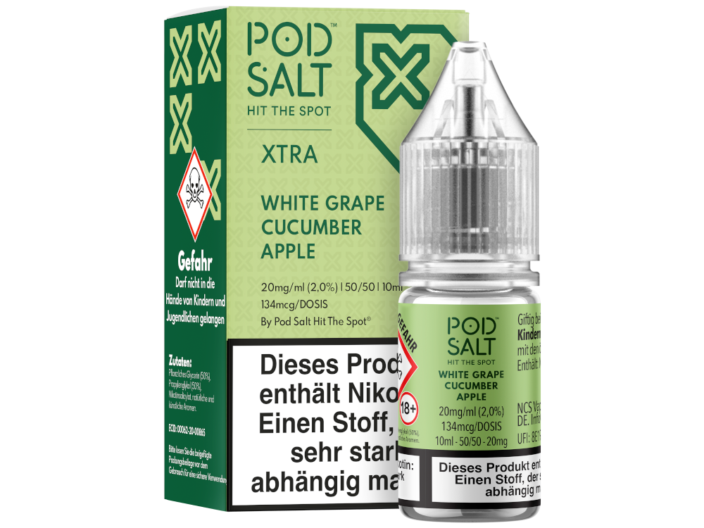 Pod Salt - XTRA - White Grape Cucumber Apple - Nikotinsalz Liquid