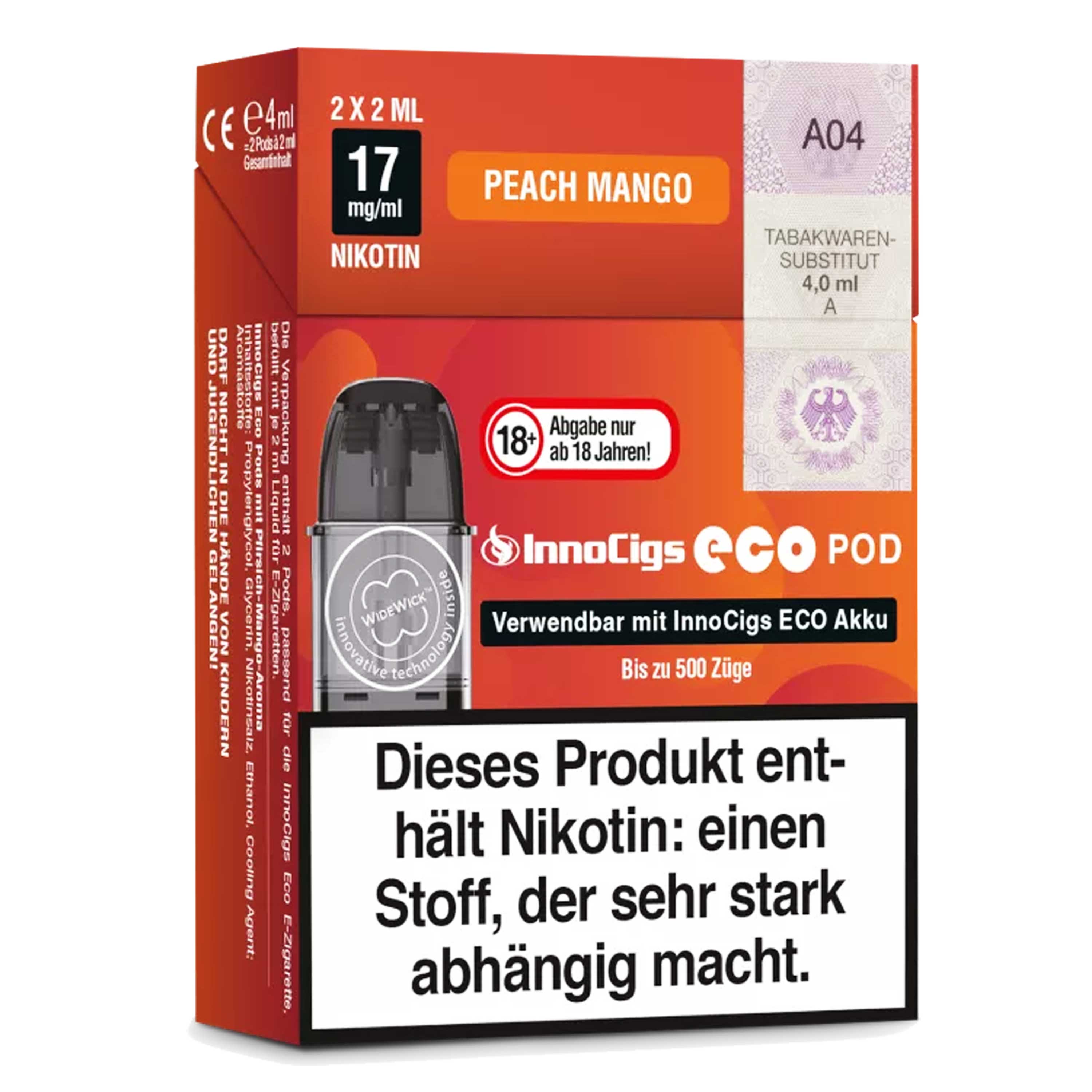 Innocigs - Eco Pod - Peach Mango (2 x 2 ml) - Pod (2 Stück)