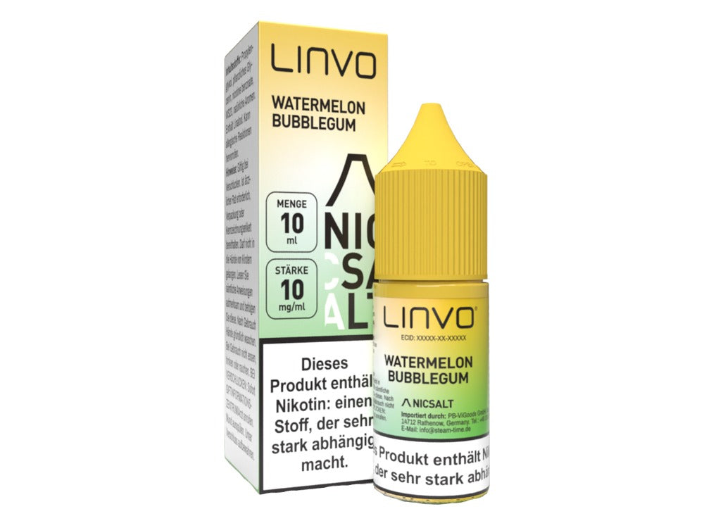 Linvo - Watermelon Bubble Gum - Nikotinsalz Liquid