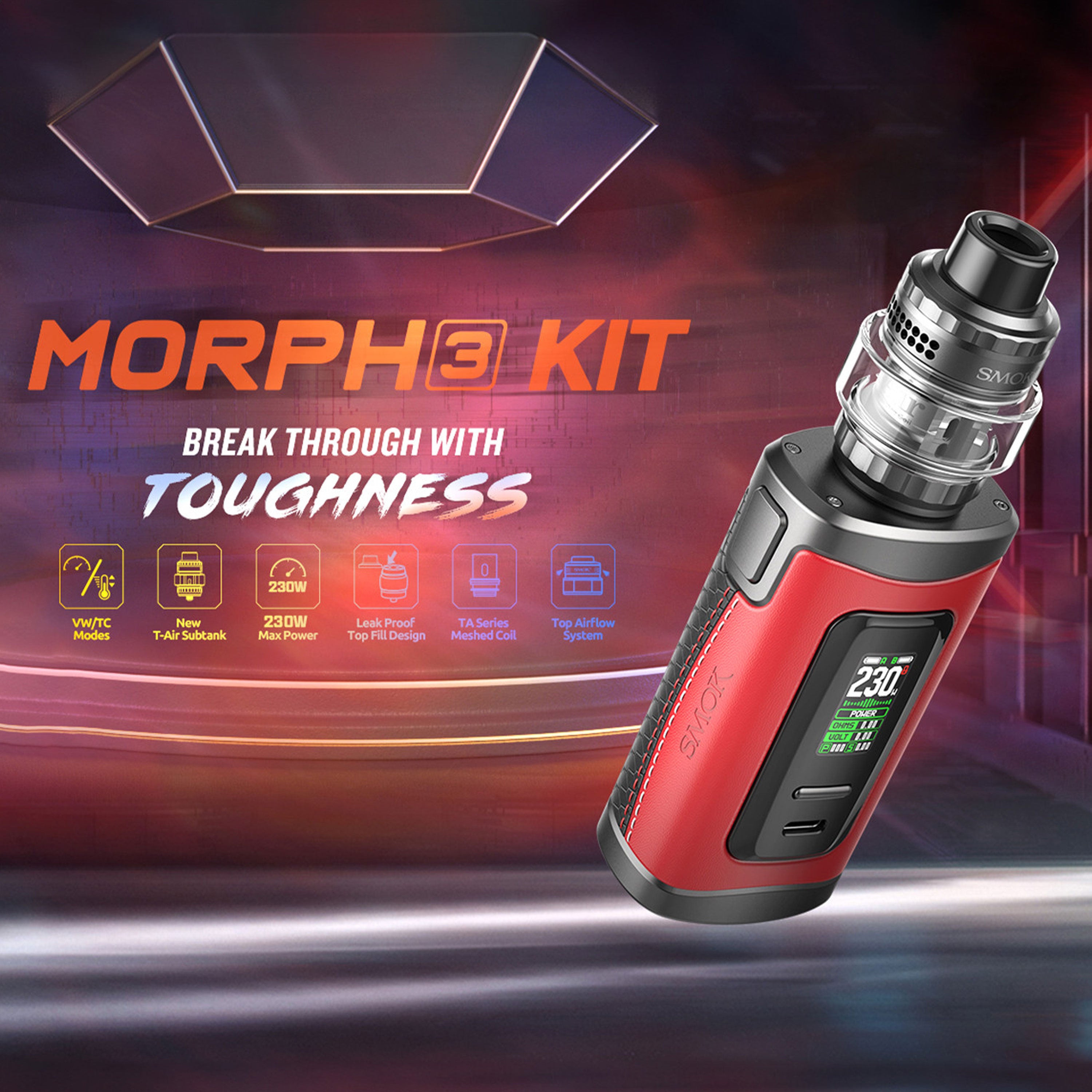 Smok - Morph 3 Kit inkl. T-Air Tank (5 ml) - E-Zigarette