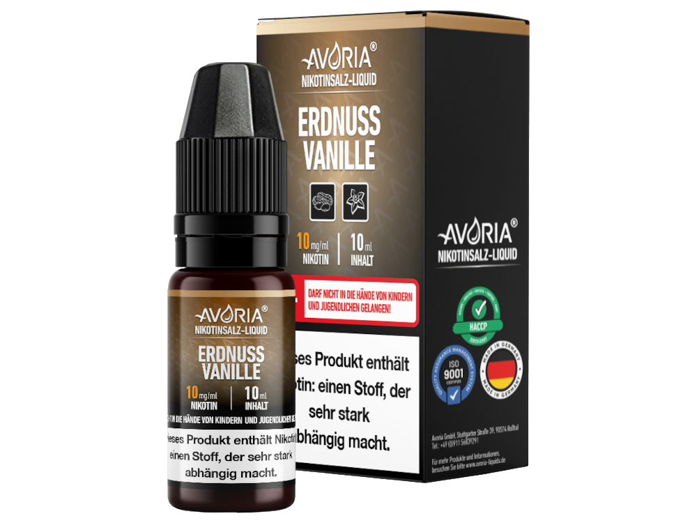 Avoria - Erdnuss-Vanille - Nikotinsalz Liquid