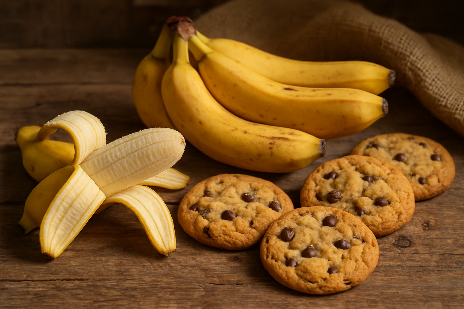 Bananen und Cookies