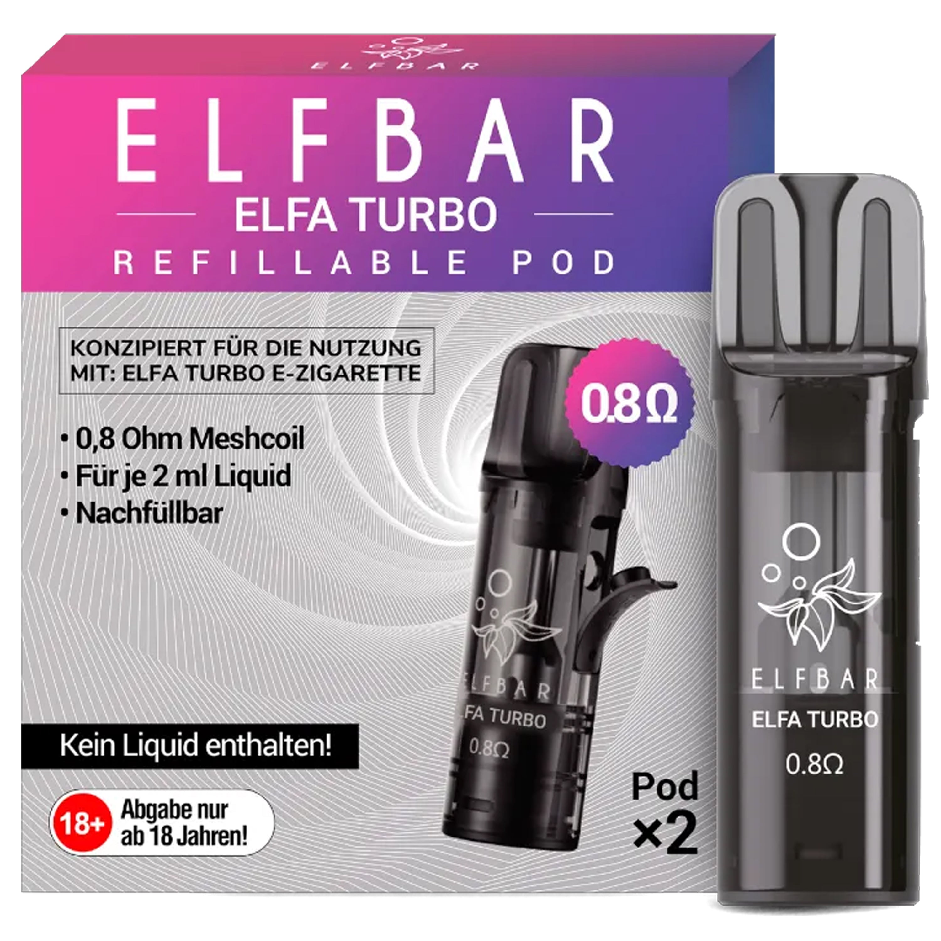 Elfbar - Elfa Turbo Pod 2 ml (0.8 ohm) 2 Stück