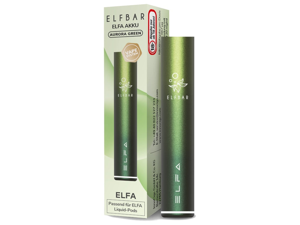 ELFBAR - Elfa (500 mAh) Akku - aurora-grün / 1er Packung time4smoke.de