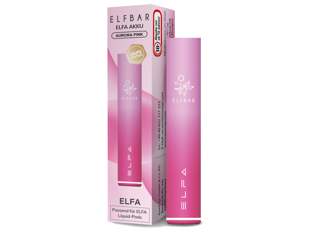 ELFBAR Elfa Akku 500 mAh, USB-C, 600 Zge, MTL ELFBAR Elfa Akku 500 mAh, USB-C, 600 Zge, MTL