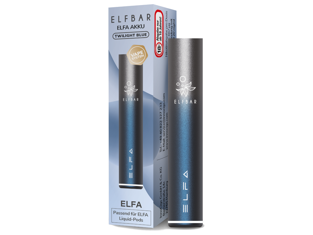 ELFBAR Elfa Akku 500 mAh, USB-C, 600 Zge, MTL ELFBAR Elfa Akku 500 mAh, USB-C, 600 Zge, MTL