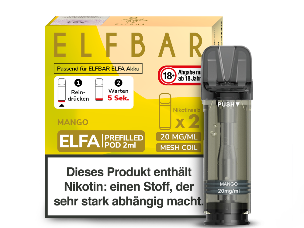ELFBAR - Elfa Pods (2 x 2 ml) 0 / 20 mg/ml (2 Stück) - time4smoke