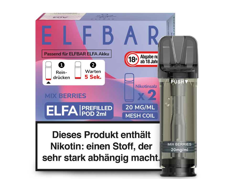 ELFBAR - Elfa Pods (2 x 2 ml) 0 / 20 mg/ml (2 Stück) - time4smoke