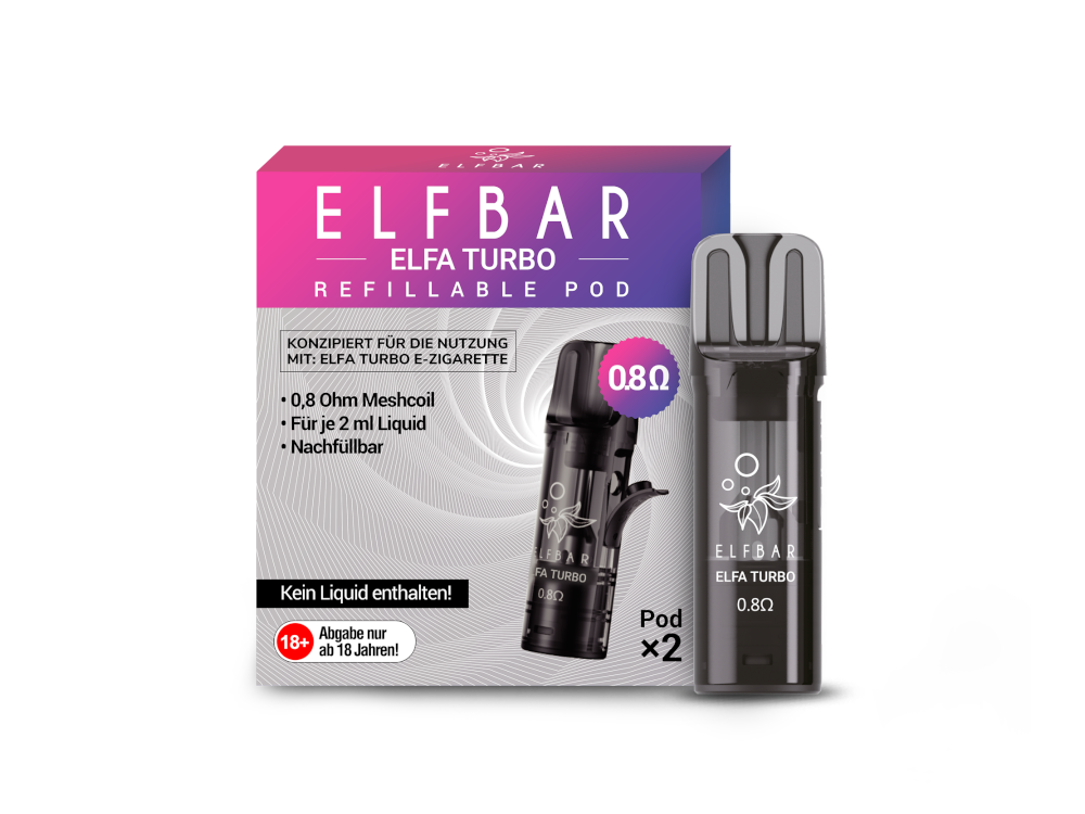Elfbar - Elfa Turbo Pod 2 ml (0.8 ohm) 2 Stück