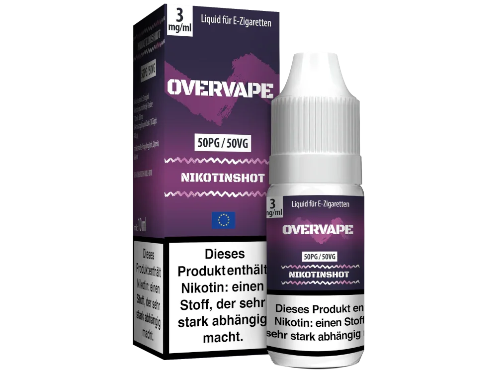 Overvape 50/50 PG/VG Nikotin Shots – Basis für dein Liquid