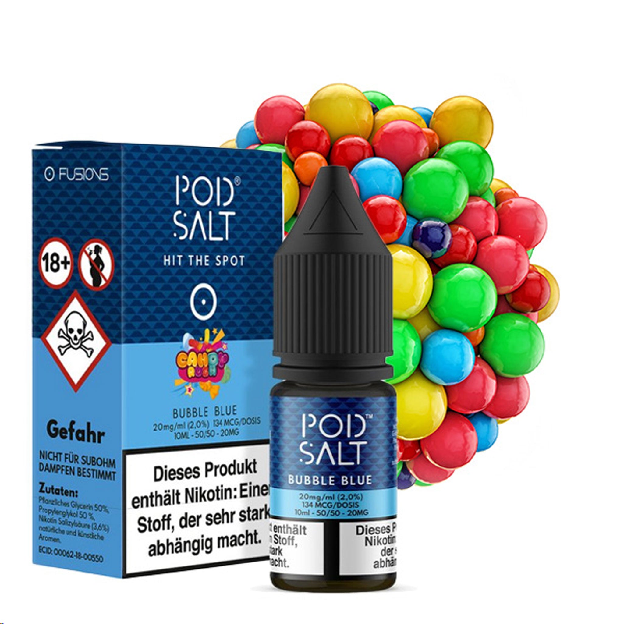 Pod Salt - Fusion - Bubble Blue - Nikotinsalz Liquid