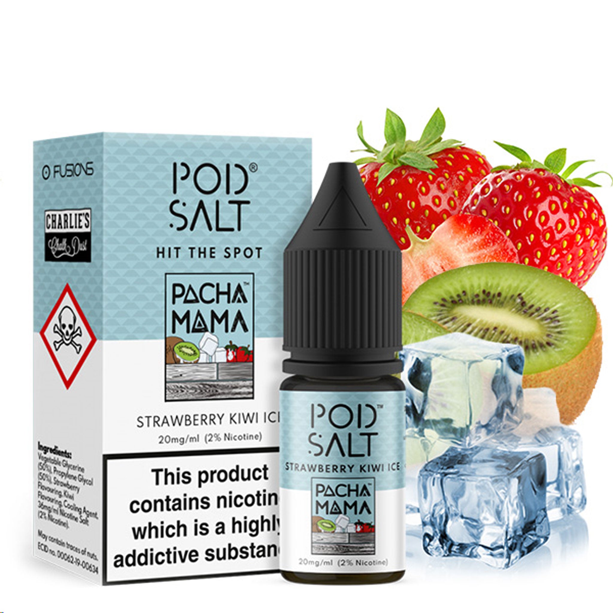 Pod Salt - Fusion - Strawberry Kiwi Ice - Nikotinsalz Liquid