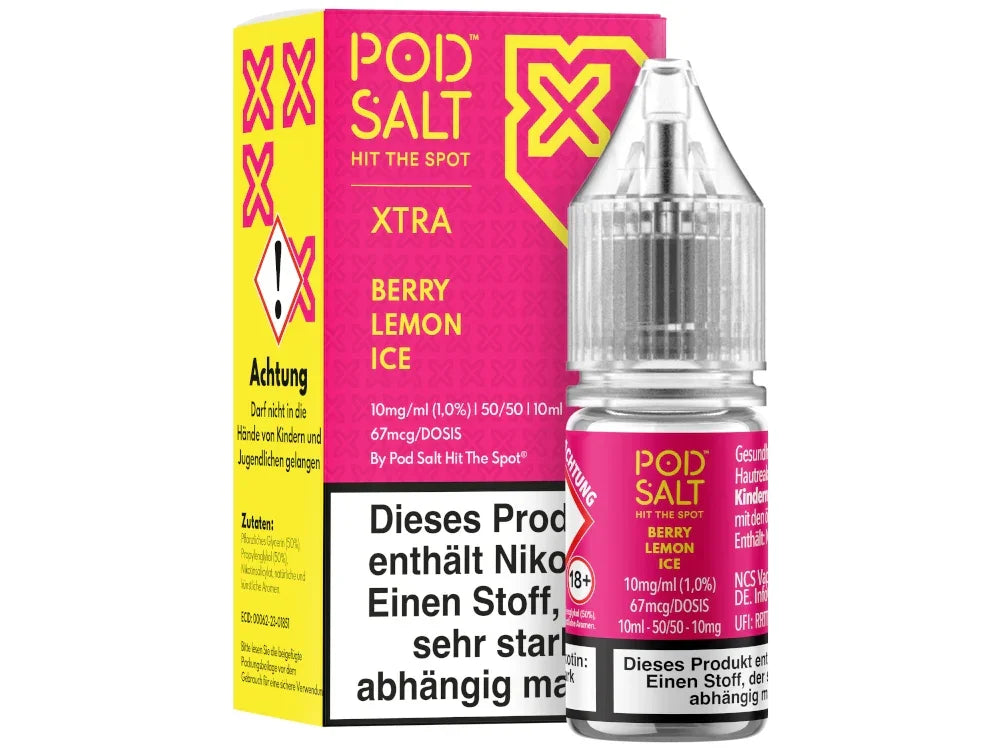 Pod Salt - XTRA - Berry Lemon Ice - Nikotinsalz Liquid - Berry Lemon Ice / 1er Packung / 10 mg/ml time4smoke.de