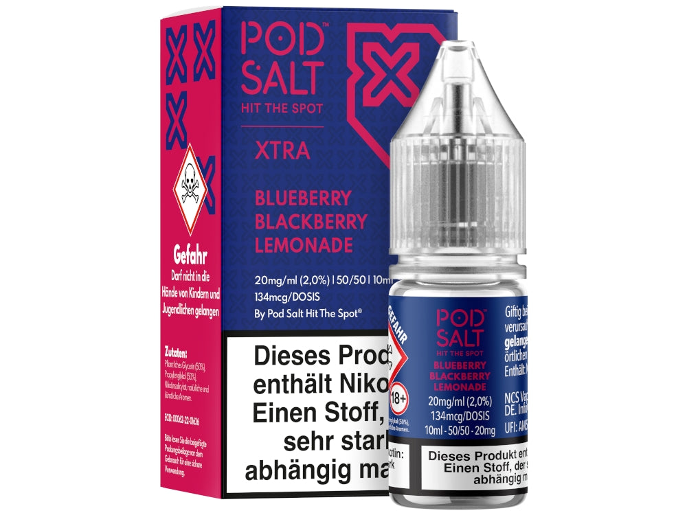 Pod Salt - XTRA - Blueberry Blackberry Lemonade - Nikotinsalz Liquid