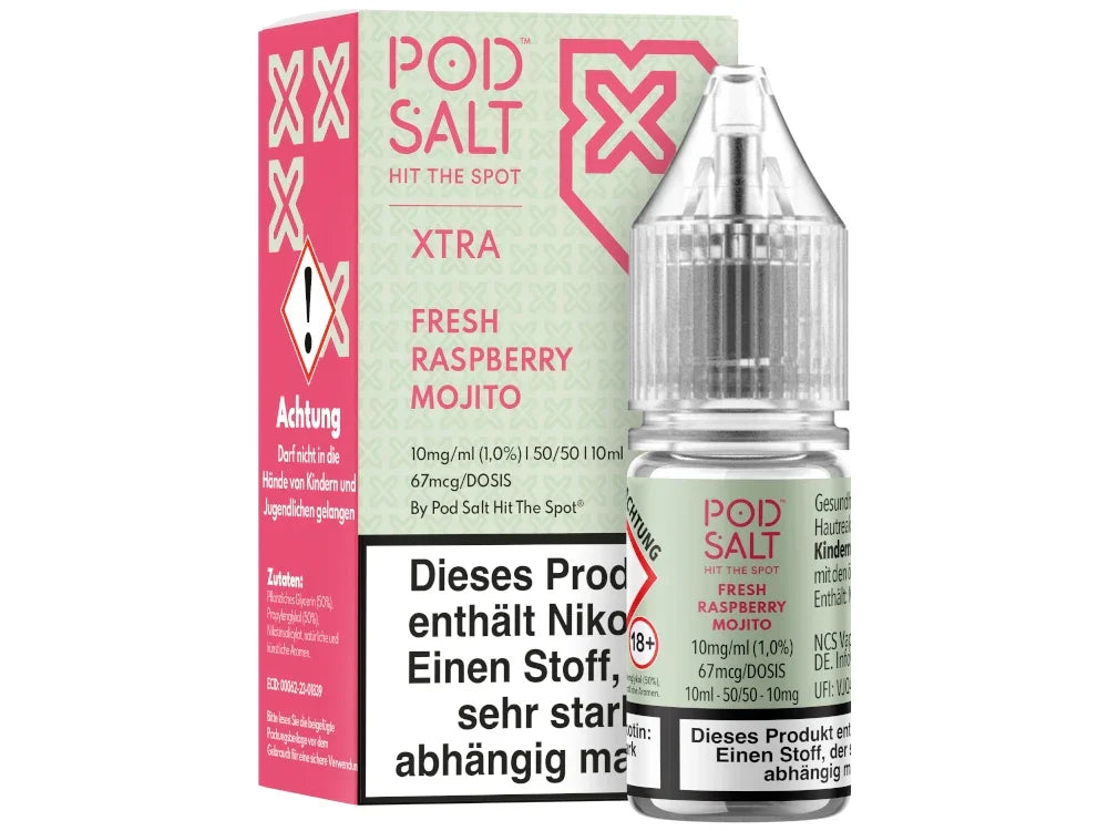 Pod Salt - XTRA - Fresh Raspberry Mojito - Nikotinsalz Liquid - Fresh Raspberry Mojito / 1er Packung / 10 mg/ml time4smoke.de
