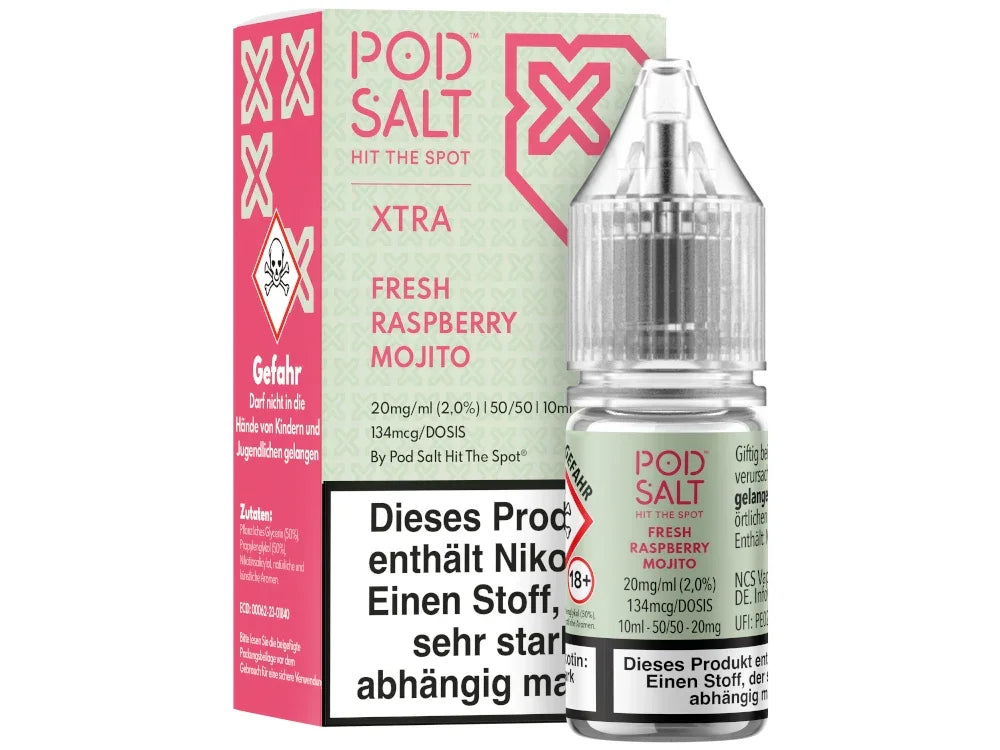 Pod Salt - XTRA - Fresh Raspberry Mojito - Nikotinsalz Liquid - Fresh Raspberry Mojito / 1er Packung / 20 mg/ml time4smoke.de