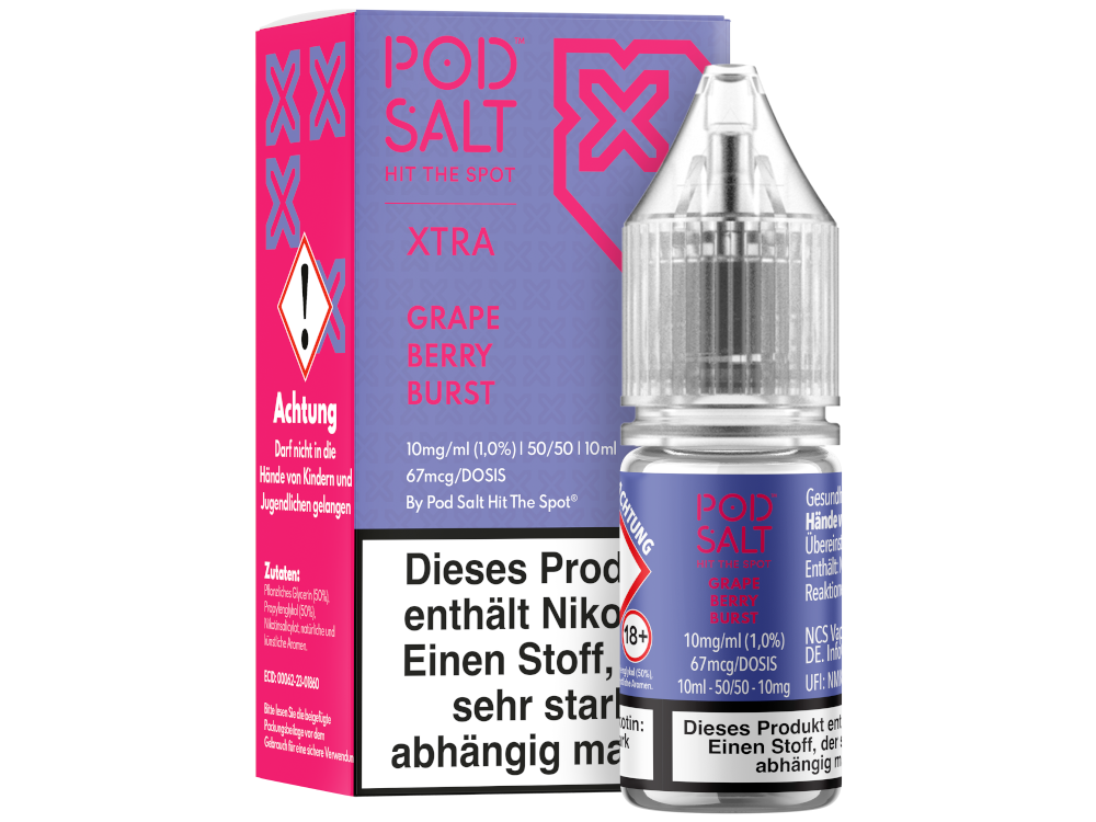 Pod Salt - XTRA - Grape Berry Burst - Nikotinsalz Liquid