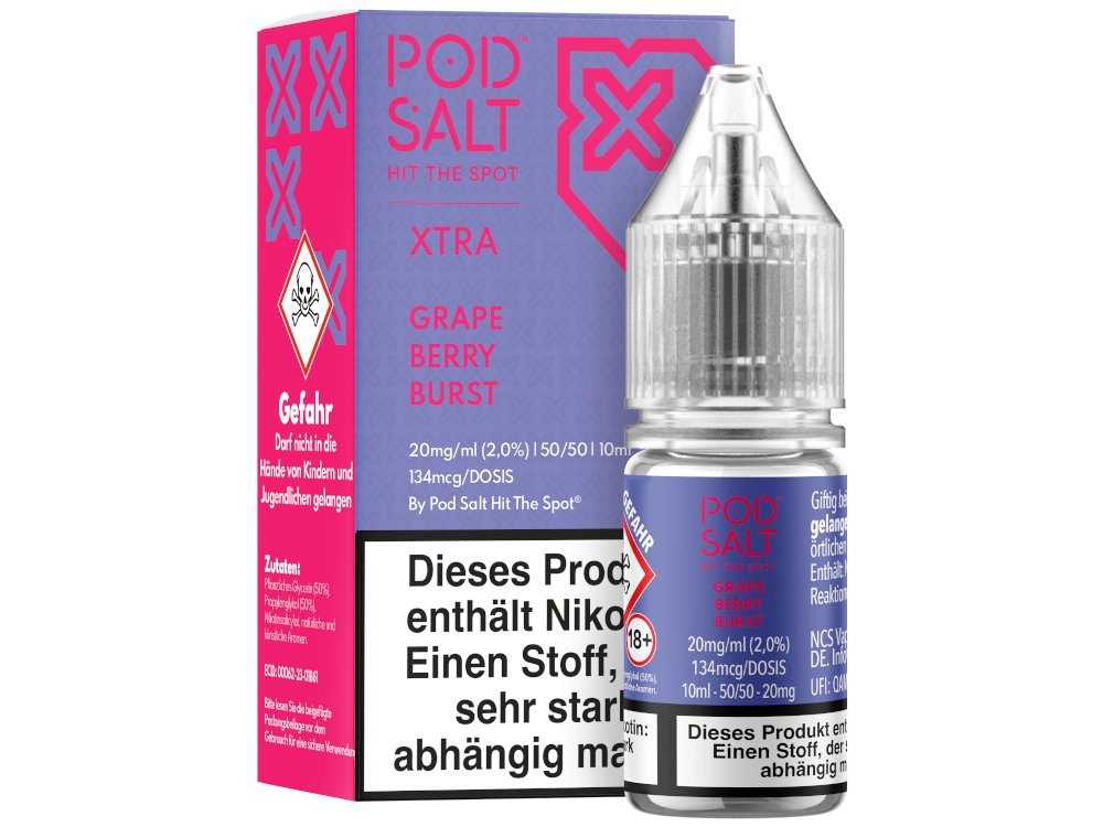Pod Salt - XTRA - Grape Berry Burst - Nikotinsalz Liquid