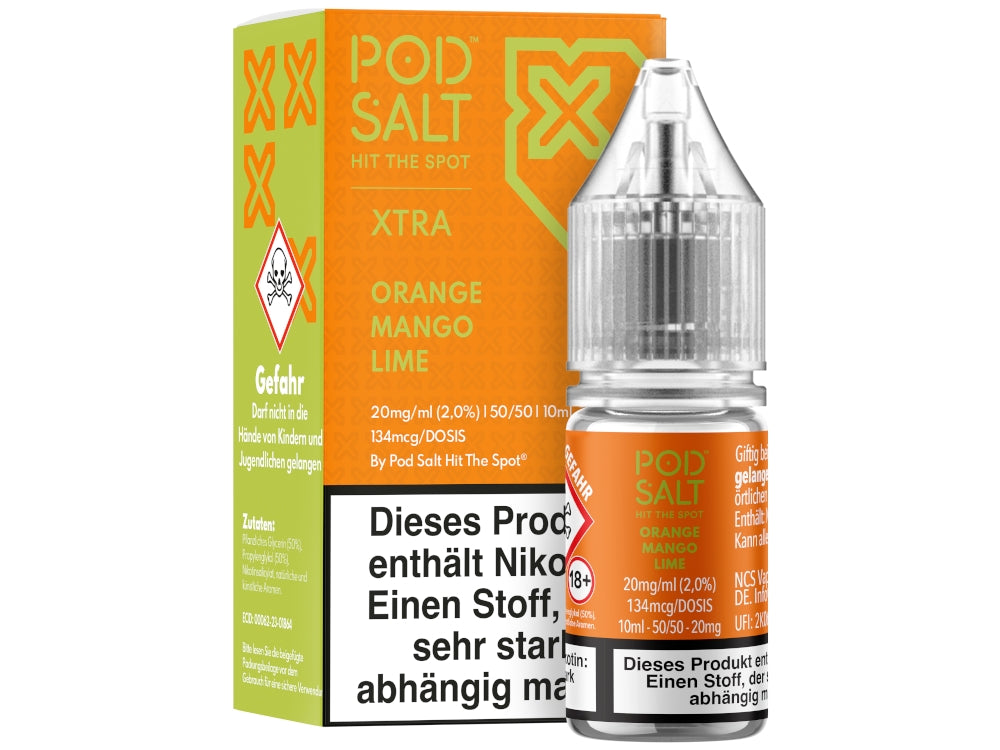 Pod Salt - XTRA - Orange Mango Lime - Nikotinsalz Liquid