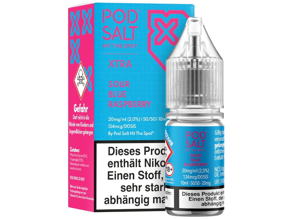 Pod Salt - XTRA - Sour Blue Raspberry - Nikotinsalz Liquid