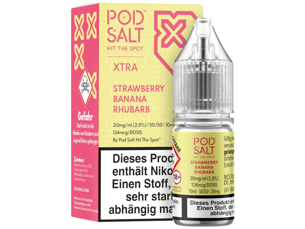 Pod Salt - XTRA - Strawberry Banana Rhubarb - Nikotinsalz Liquid