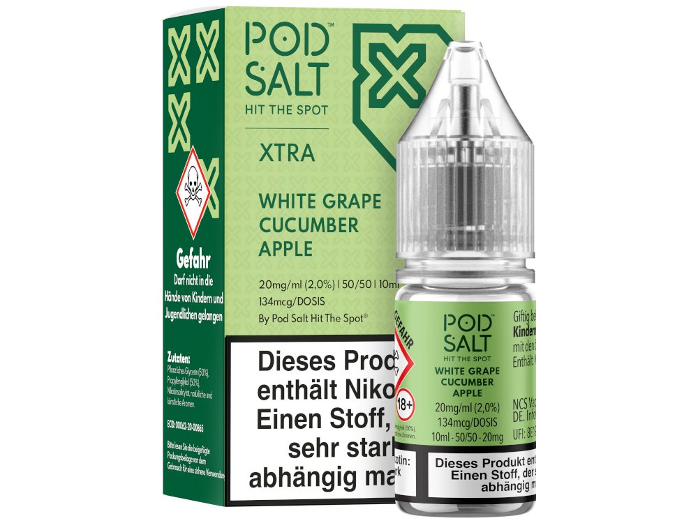 Pod Salt - XTRA - White Grape Cucumber Apple - Nikotinsalz Liquid