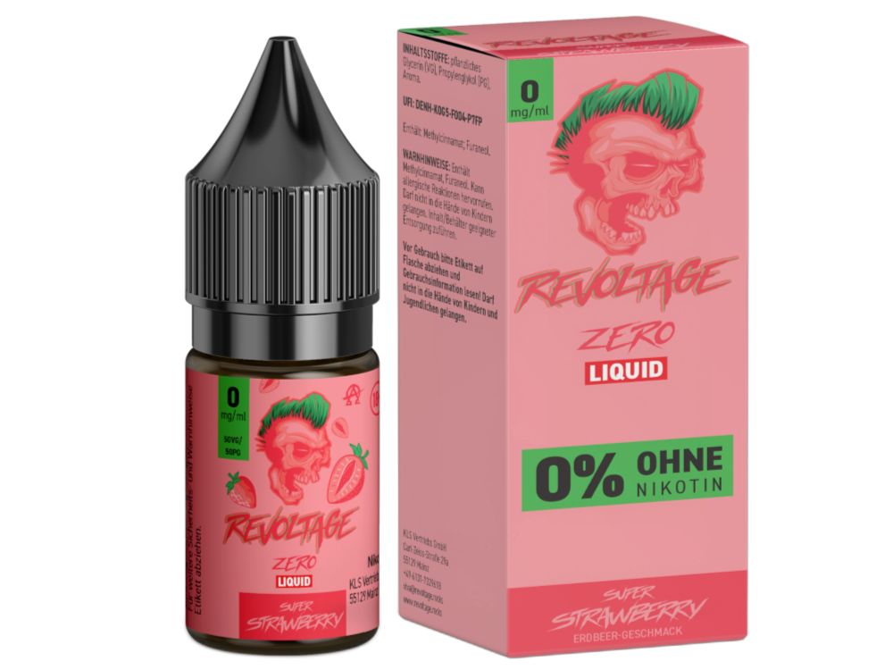 Revoltage - Super Strawberry - Hybrid Nikotinsalz Liquid 0 mg/ml