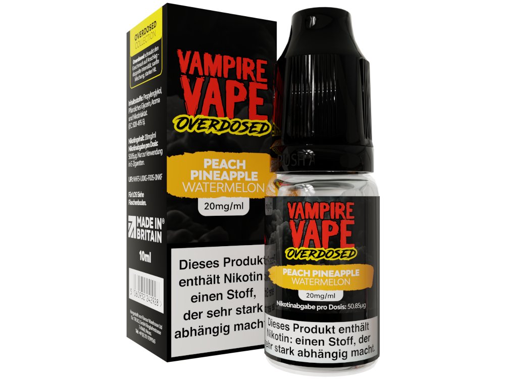 Vampire Vape - Overdosed - Peach Pineapple Watermelon - Nikotinsalz Liquid