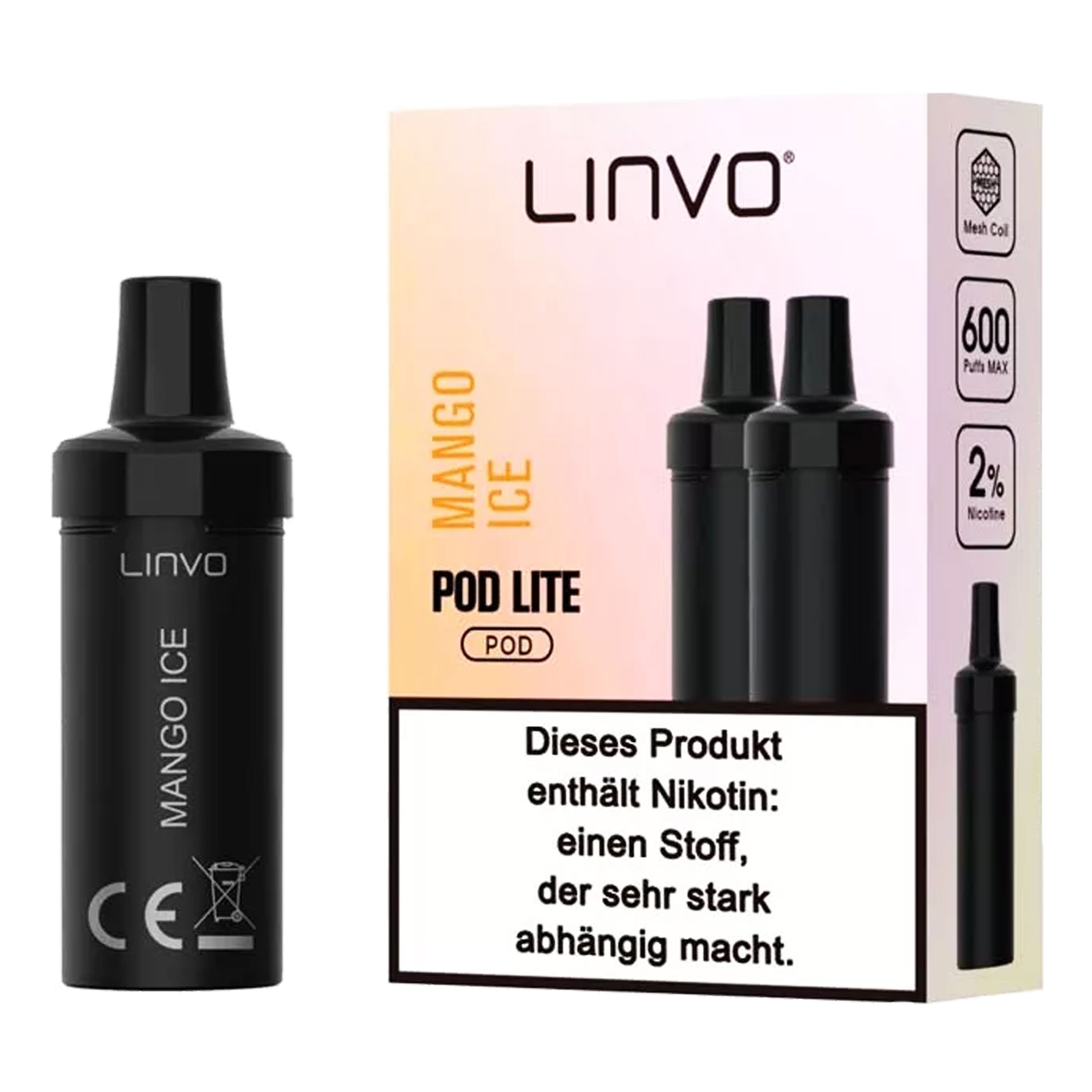Linvo  - Pod Lite - Mango Ice (2 x 2 ml) - Pod (2 Stück)