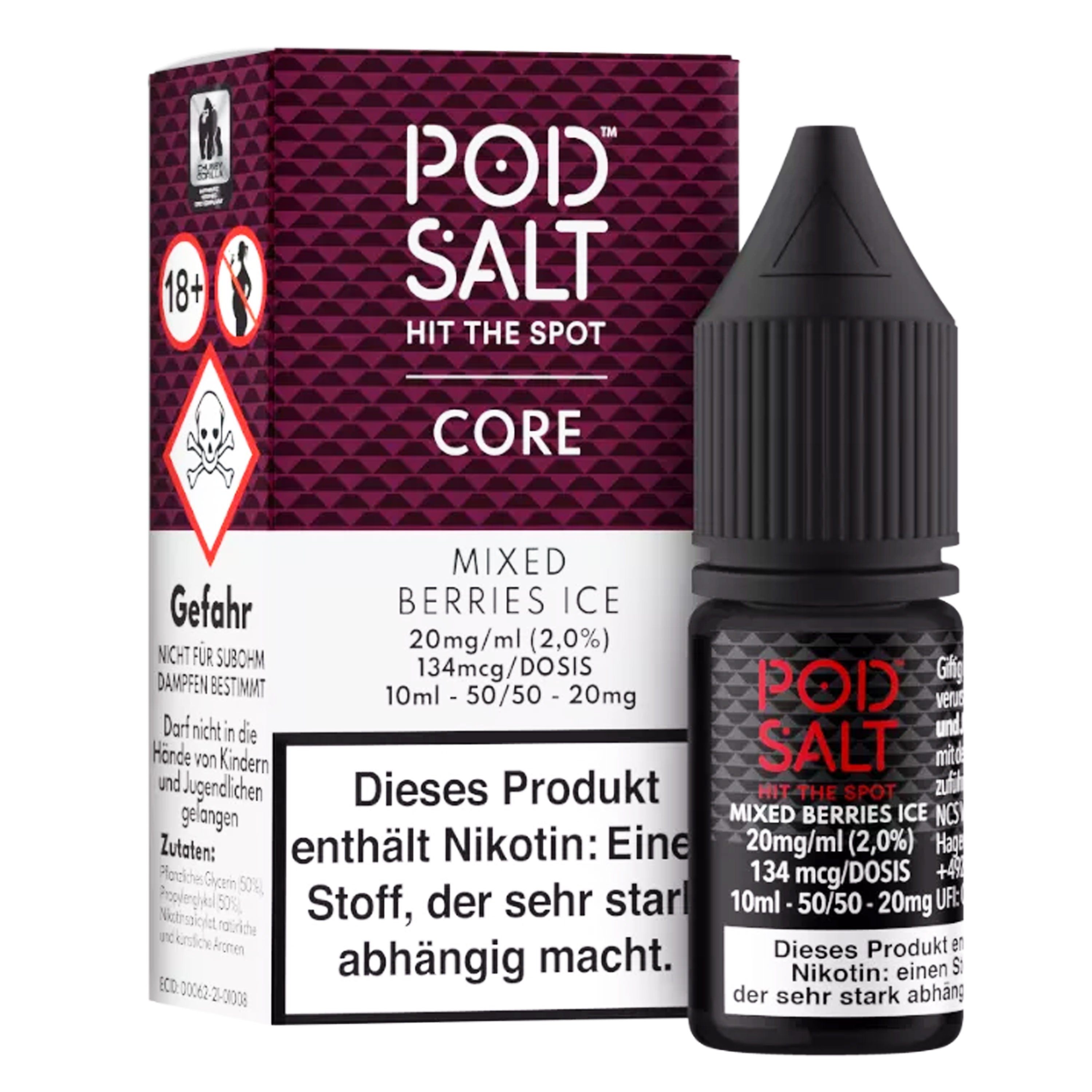Pod Salt - Core - Mixed Berries Ice - Nikotinsalz Liquid (10 ml)