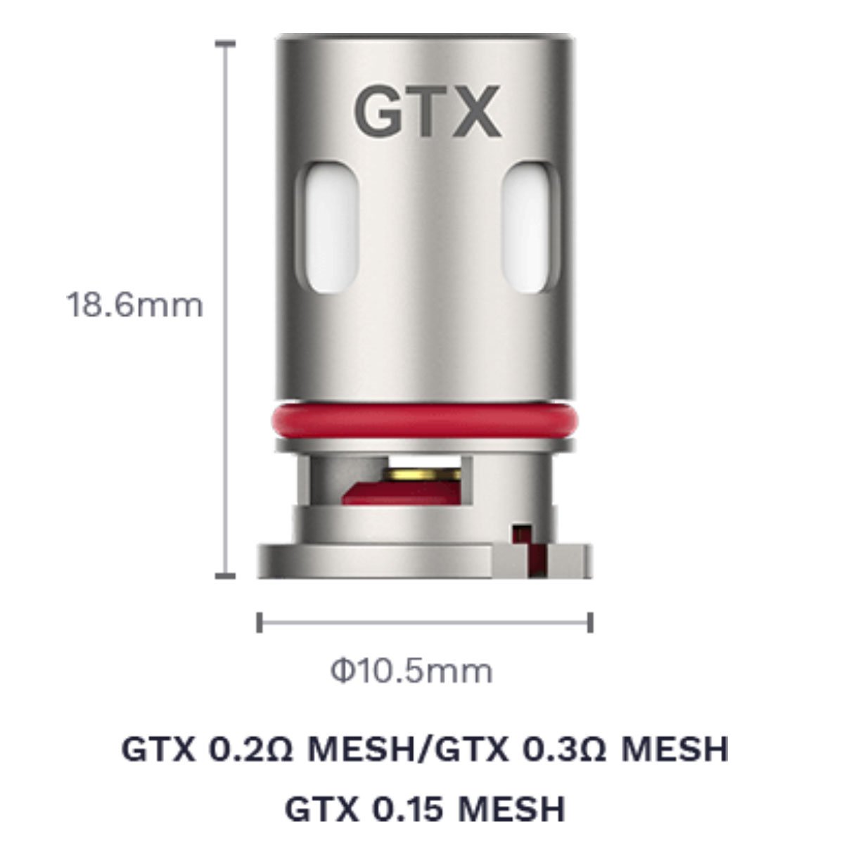 Vaporesso - GTX Verdampferköpfe - Mesh 0.20 Ohm (5 Stück)
